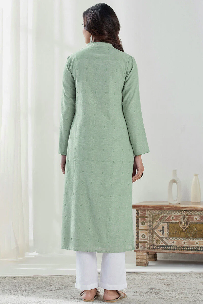 Naadirah Layla Green Handloom Kurta - Image 5