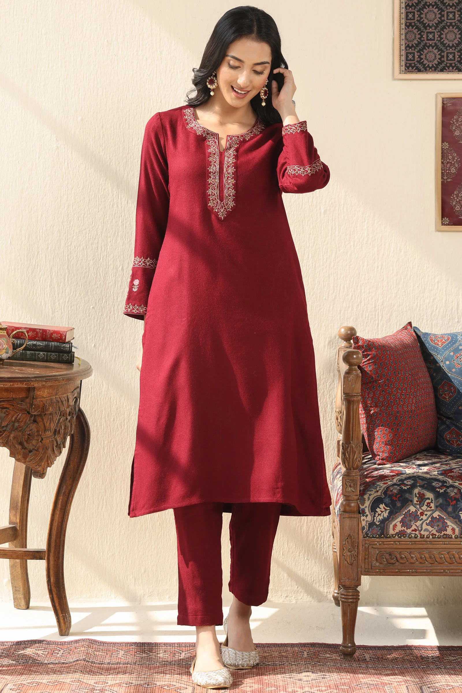 Naadirah Maheen Faux Wool Narrow Pants - Image 3