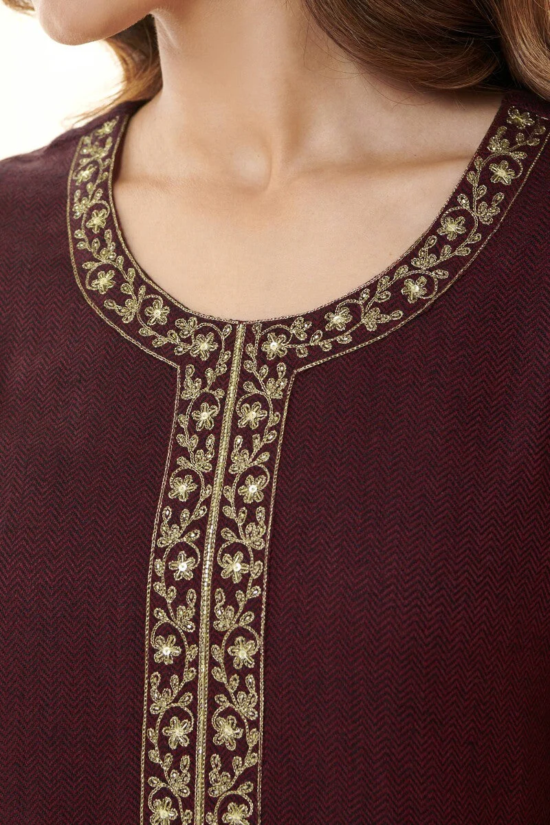 Naadirah Nahida Faux Wool Handloom Kurta - Image 3