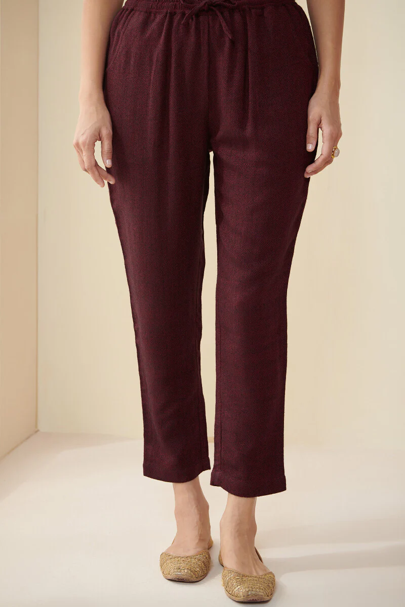 Naadirah Nahida Faux Wool Handloom Narrow Pants