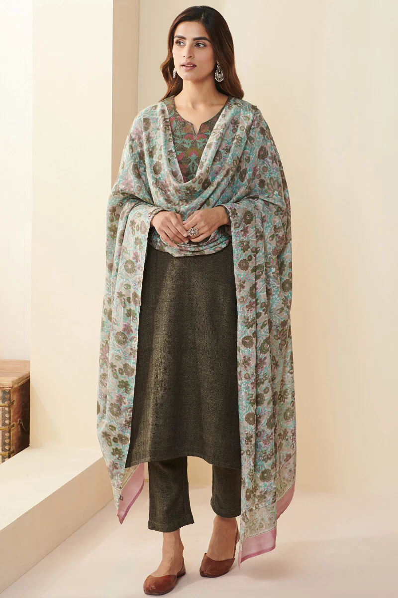 Naadirah Rasia Faux Wool Handloom Narrow Pants - Image 3