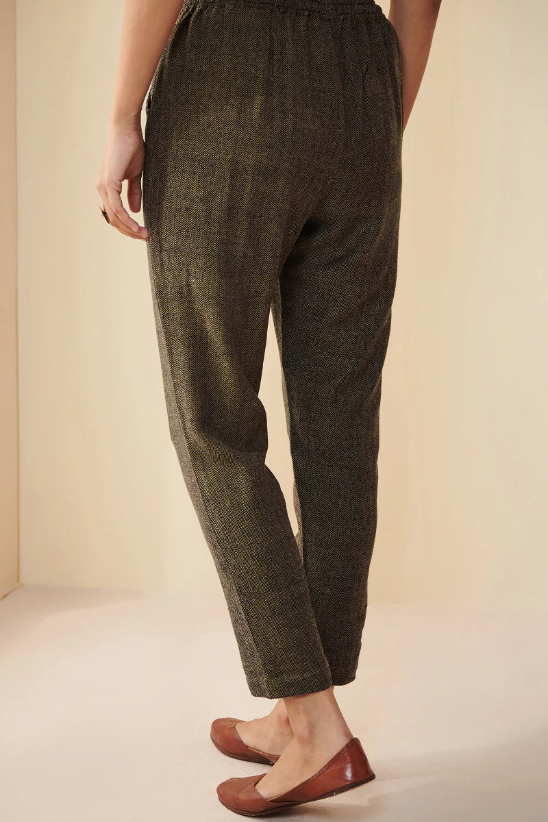 Naadirah Rasia Faux Wool Handloom Narrow Pants - Image 4