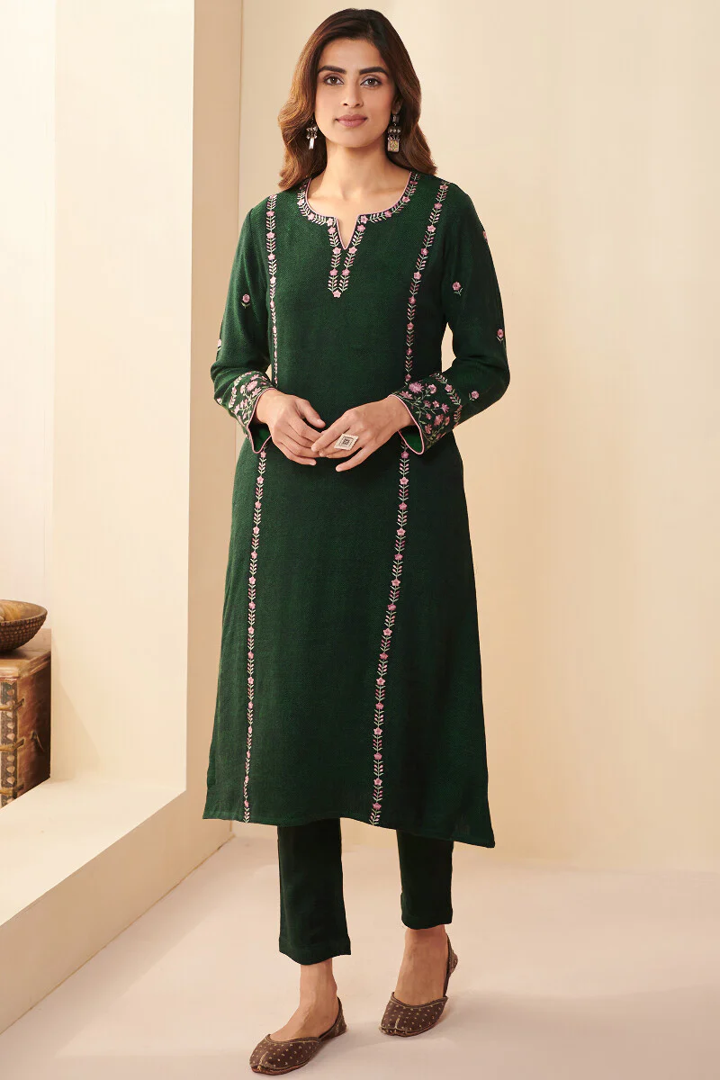 Naadirah Sahana Faux Wool Handloom Kurta - Image 2