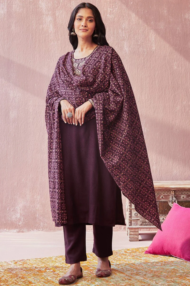 Naadirah Zara Faux Wool Narrow Pants - Image 3