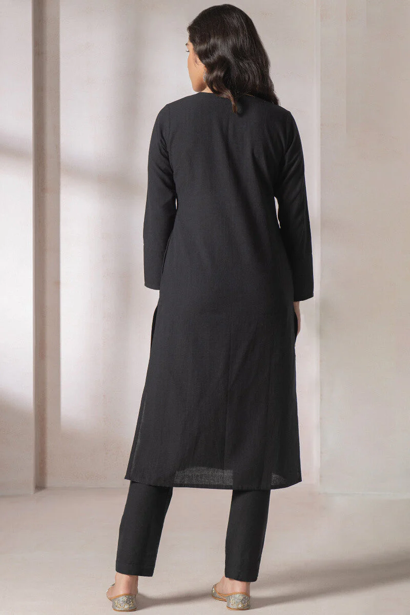Naadirah Zoya Black Handloom Kurta - Image 5