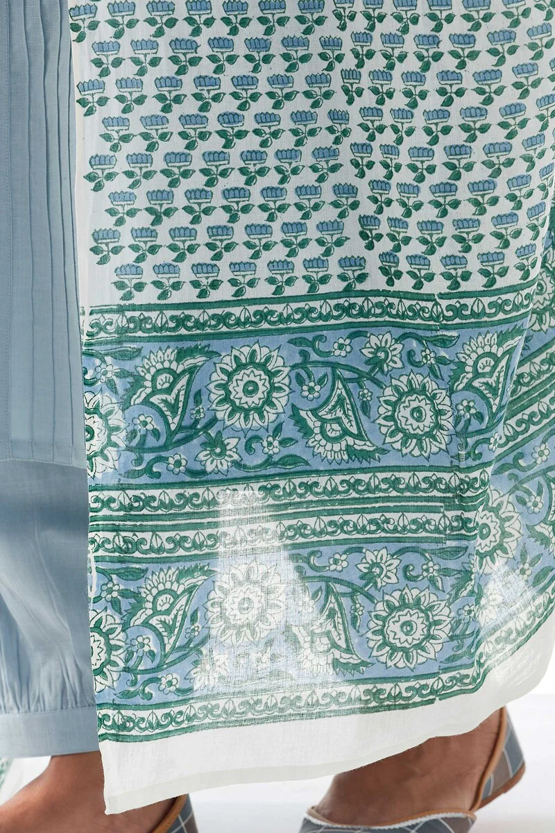 Naadirah Zoya Blue Sanganeri Dupatta - Image 5