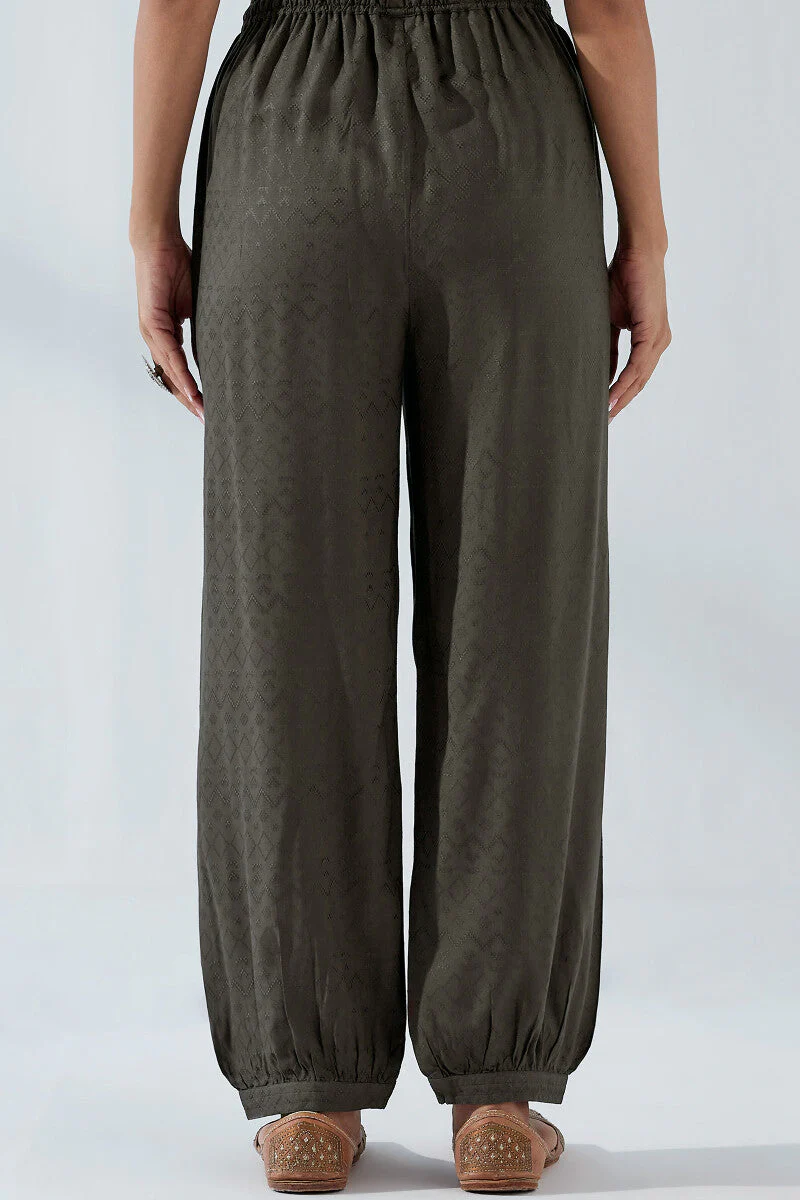 Naadirah Zoya Brown Dobby Izhaar Pants - Image 5