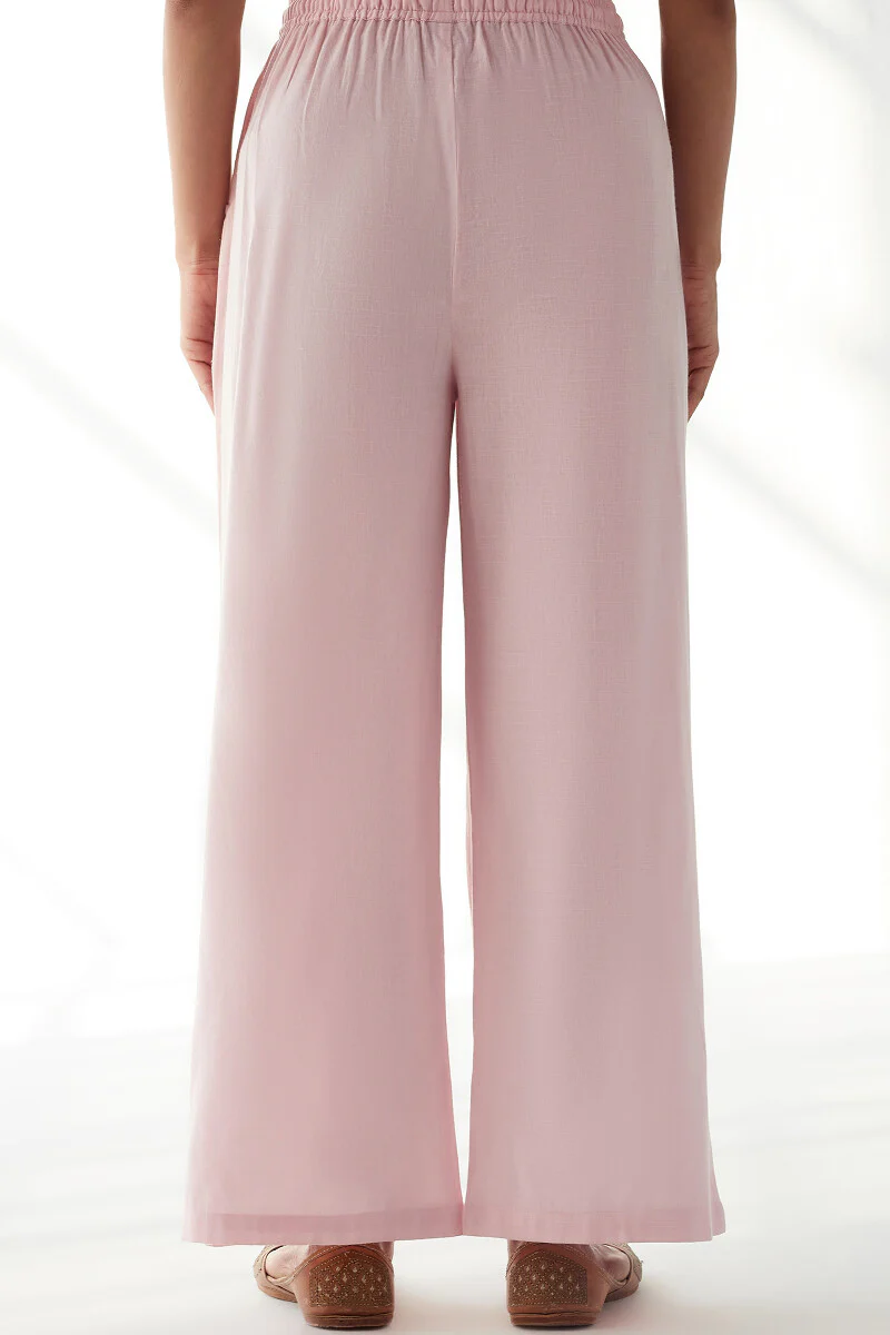 Naadirah Zoya Pink Rayon Slub Farsi Pants - Image 4