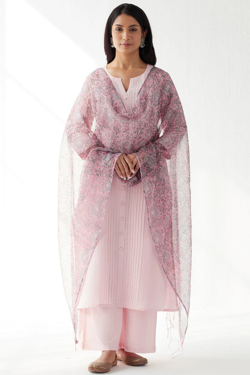 Naadirah Zoya Pink Rayon Slub Farsi Pants - Image 3