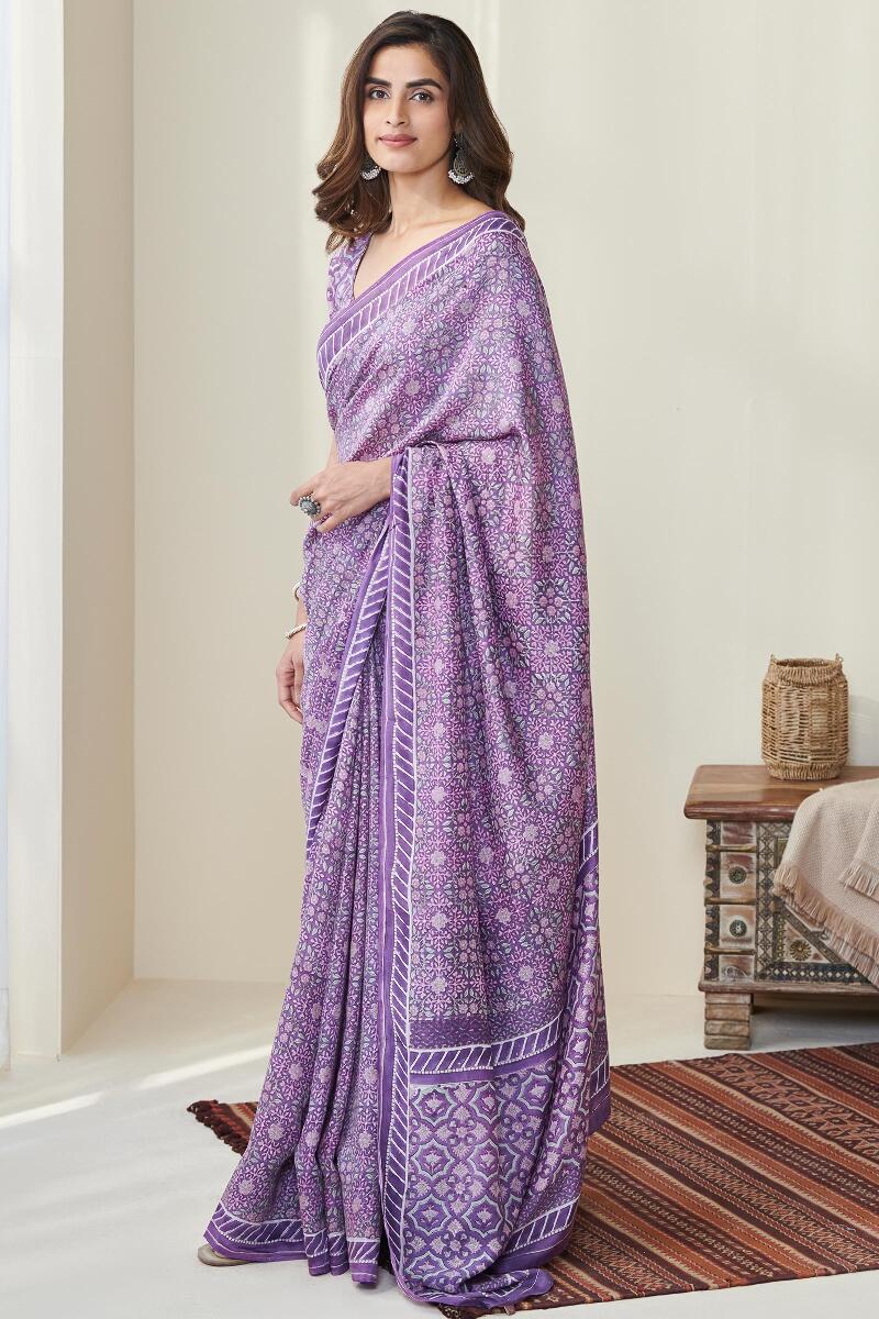 Nasrine Aisha Sanganeri Cotton Silk Saree - Image 2