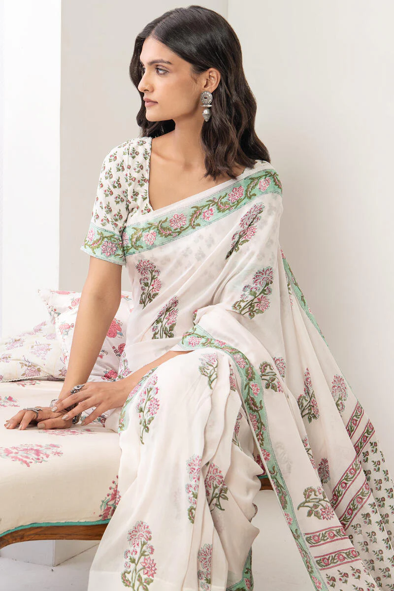 Nasrine Aiza Chanderi Sanganeri Saree