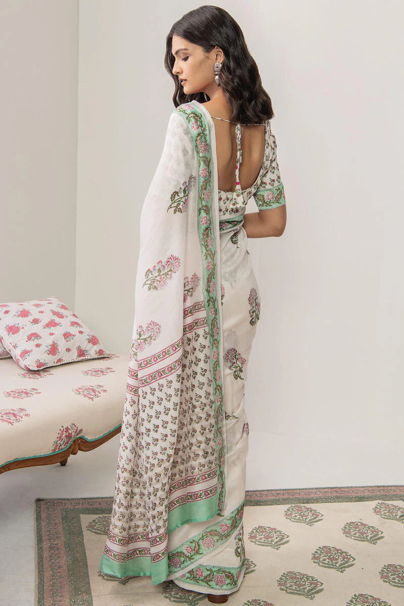 Nasrine Aiza Chanderi Sanganeri Saree - Image 8