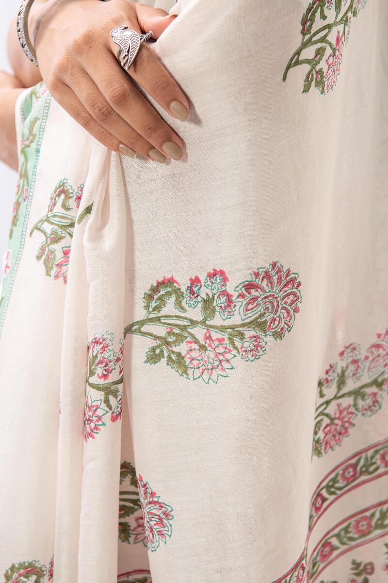 Nasrine Aiza Chanderi Sanganeri Saree - Image 7