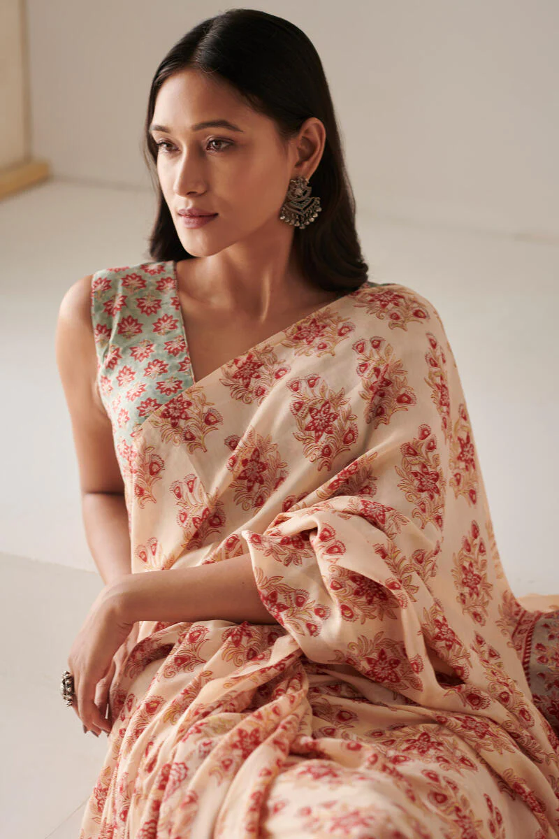 Nasrine Inaya Sanganeri Modal Saree - Image 6