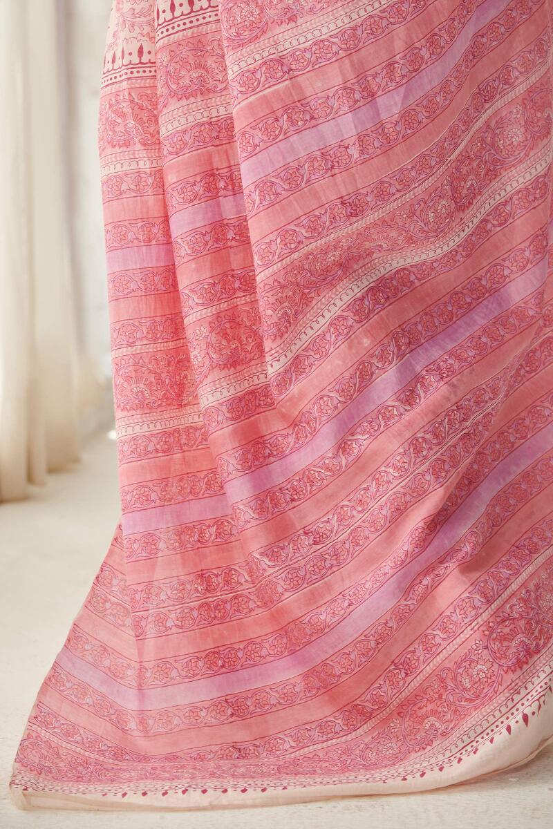 Nasrine Kiara Sanganeri Cotton Silk Saree - Image 5