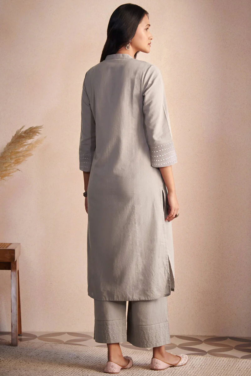 Nasrine Rehmat Beige Handloom Kurta - Image 6