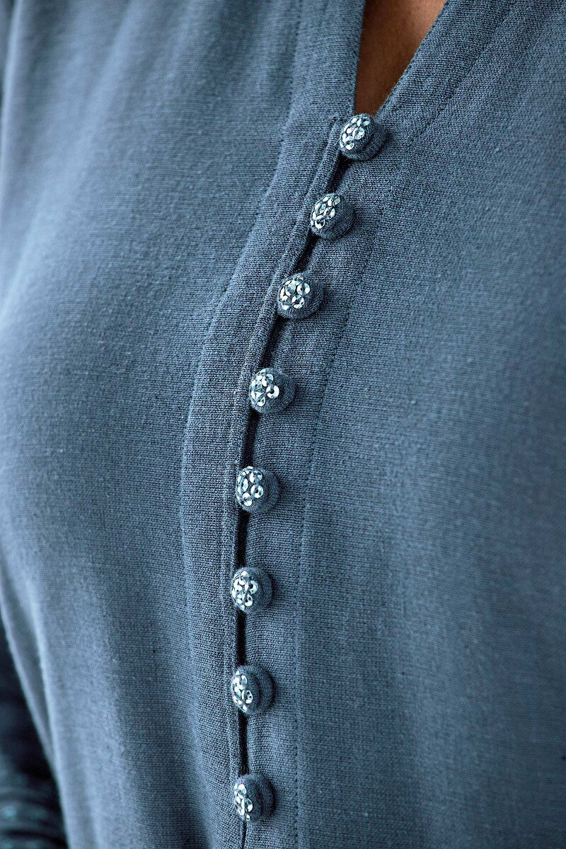 Nasrine Rehmat Blue Handloom Kurta - Image 3