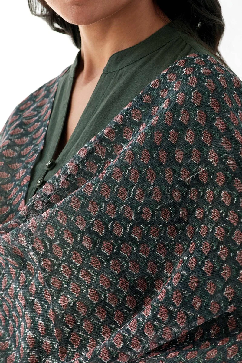 Nasrine Rehmat Green Sanganeri Kota Dupatta - Image 2