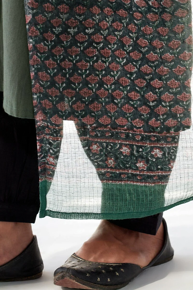 Nasrine Rehmat Green Sanganeri Kota Dupatta - Image 5