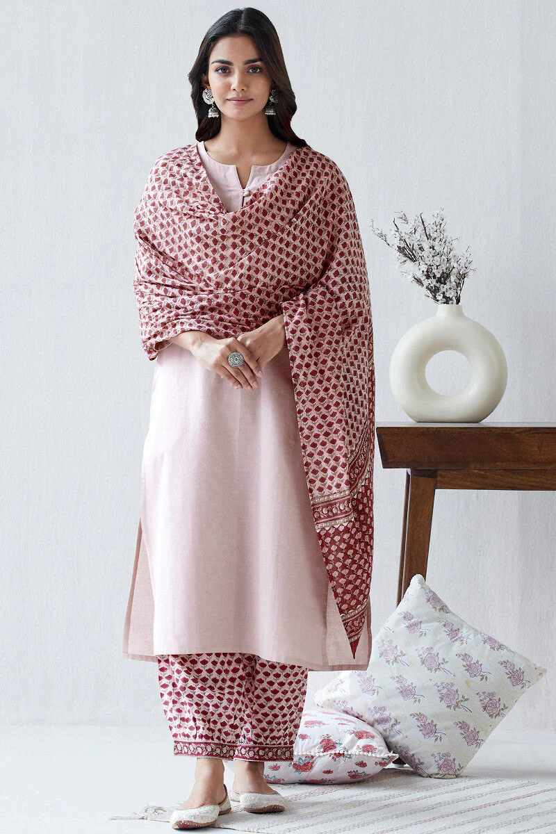 Nasrine Rehmat Light Pink Handloom Kurta - Image 4