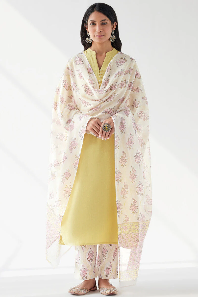 Nasrine Rehmat Yellow Handloom Kurta - Image 4