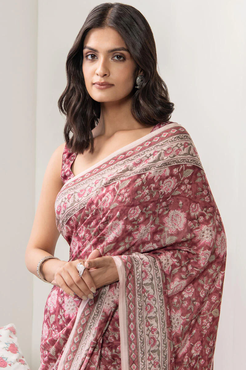 Nasrine Saba Cotton Silk Saree - Image 2