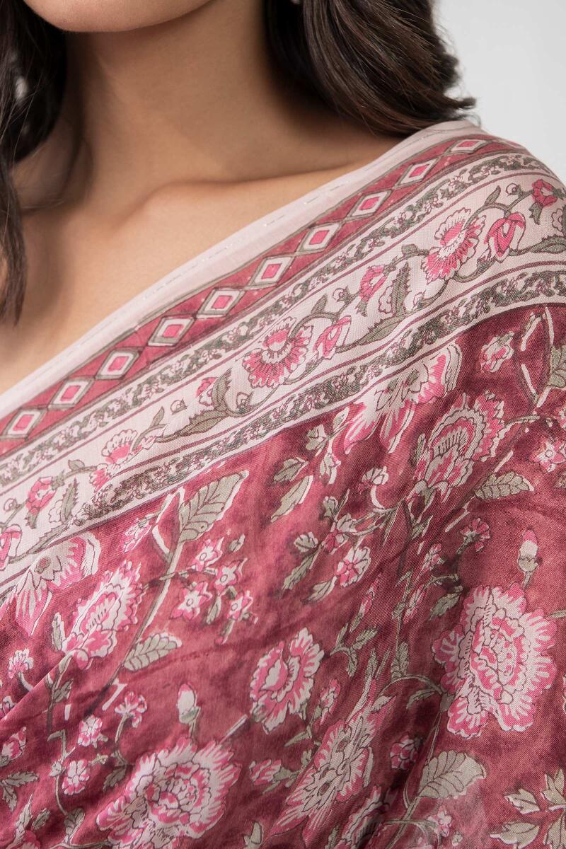 Nasrine Saba Cotton Silk Saree - Image 3