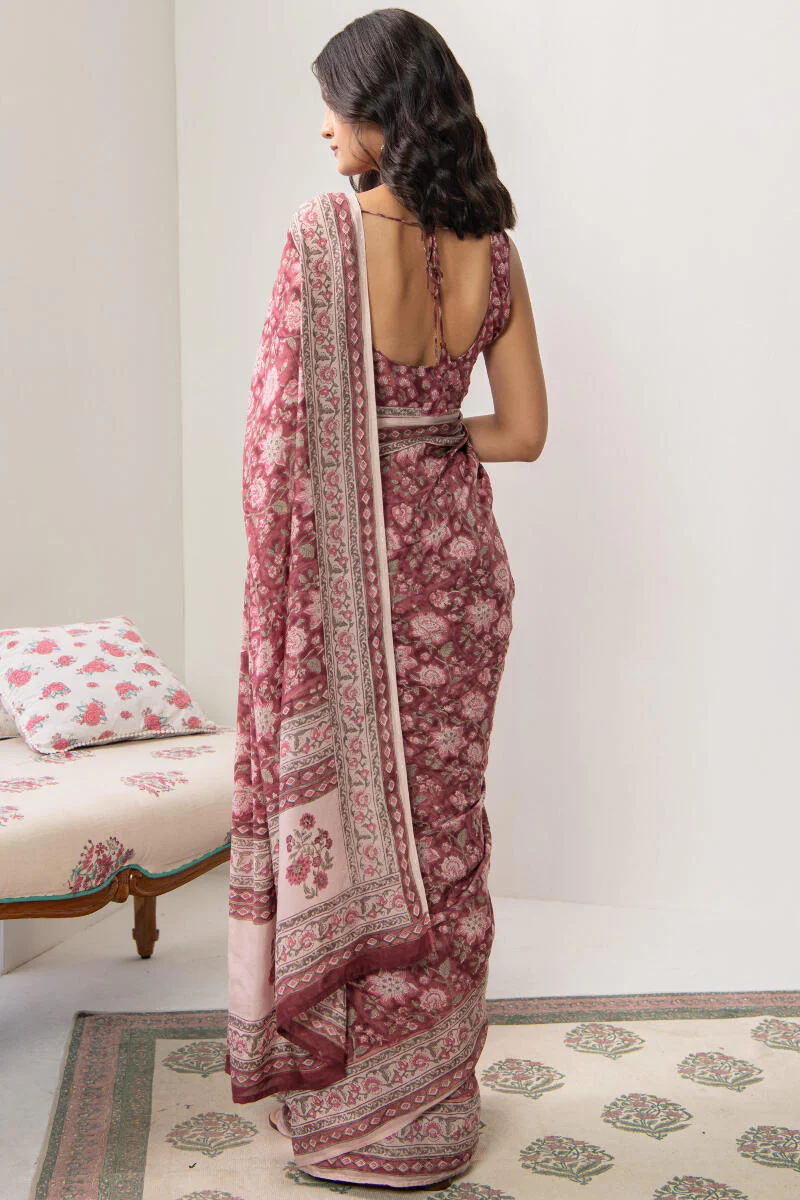 Nasrine Saba Cotton Silk Saree - Image 7