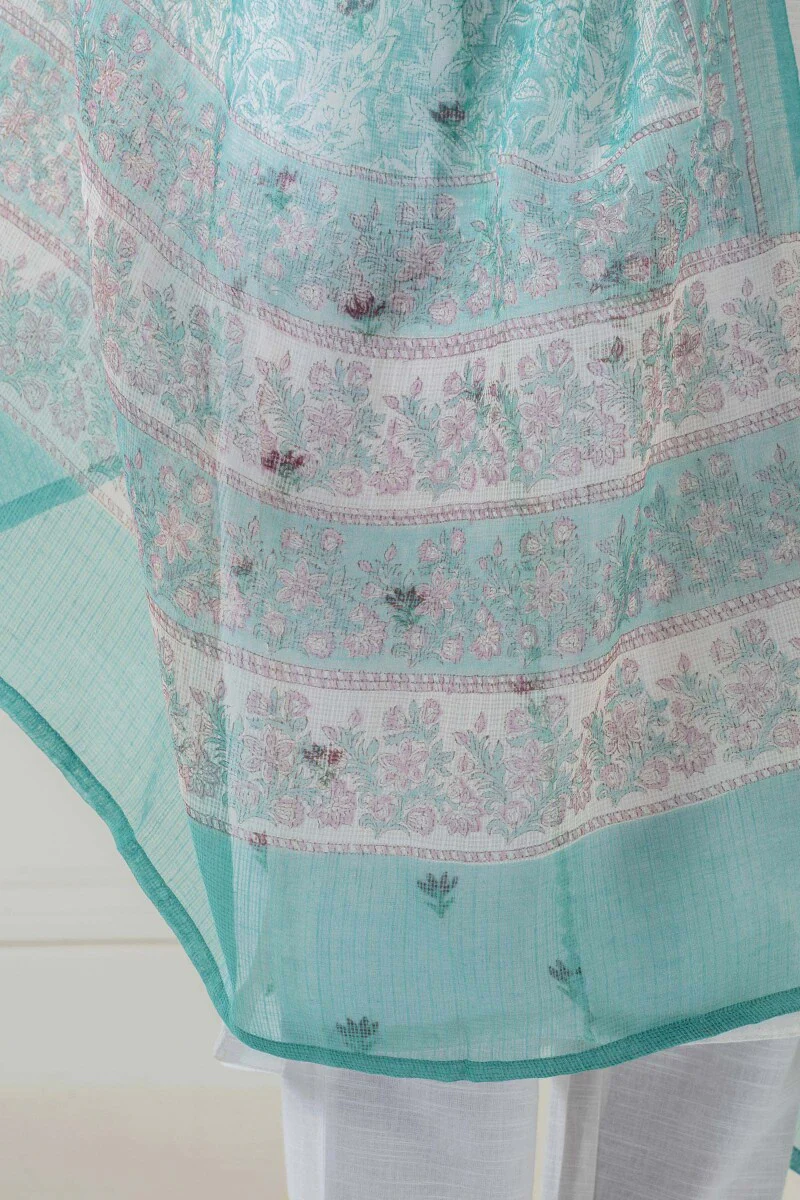 Nazm Sahira Block Printed Kota Dupatta - Image 6