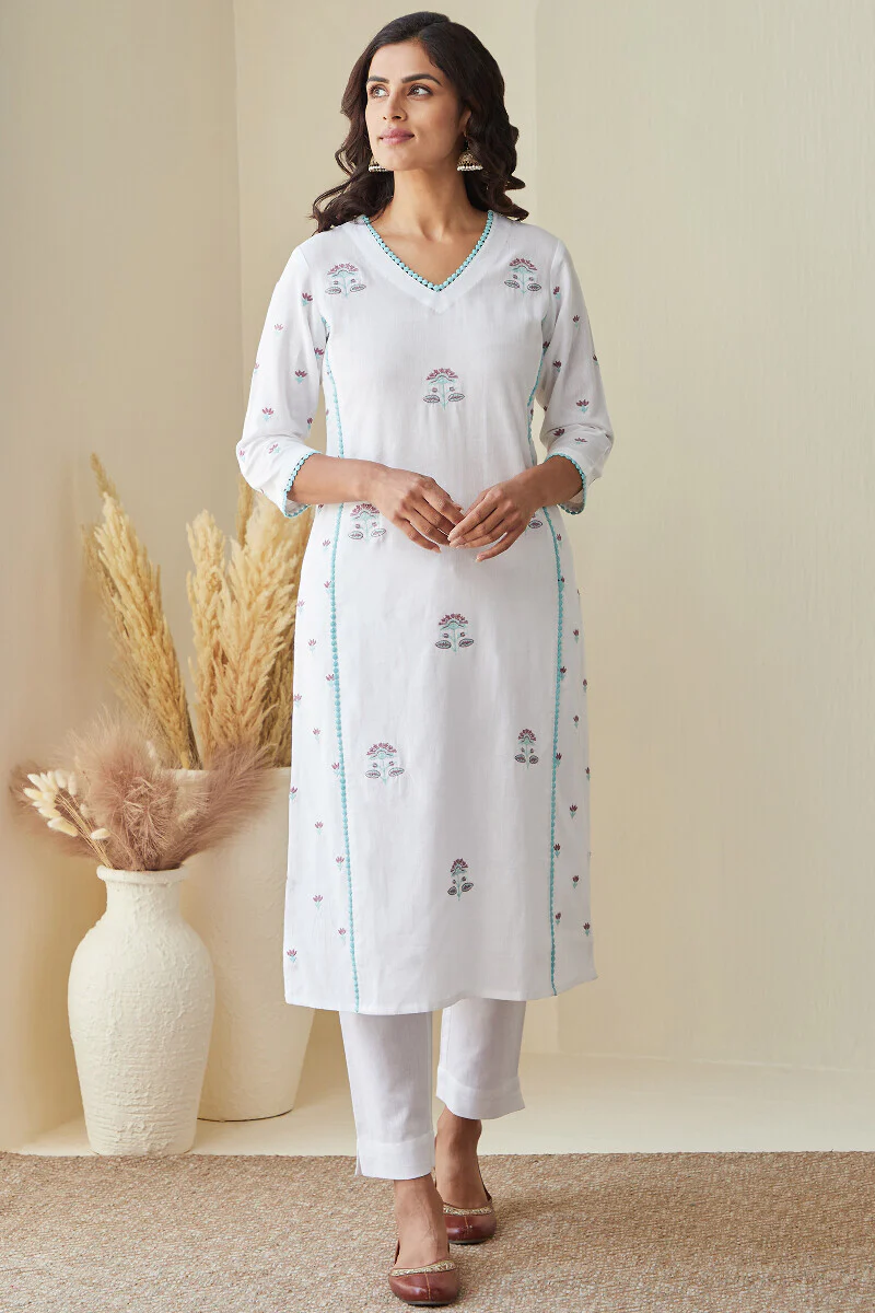 Nazm Sahira White Kurta - Image 2