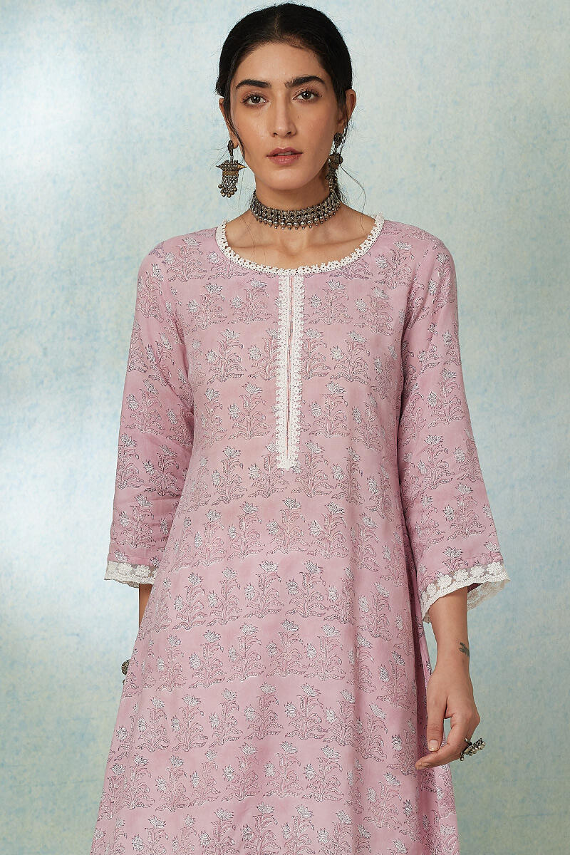 Nusrat Jahan Mahin Lace Short Kurta