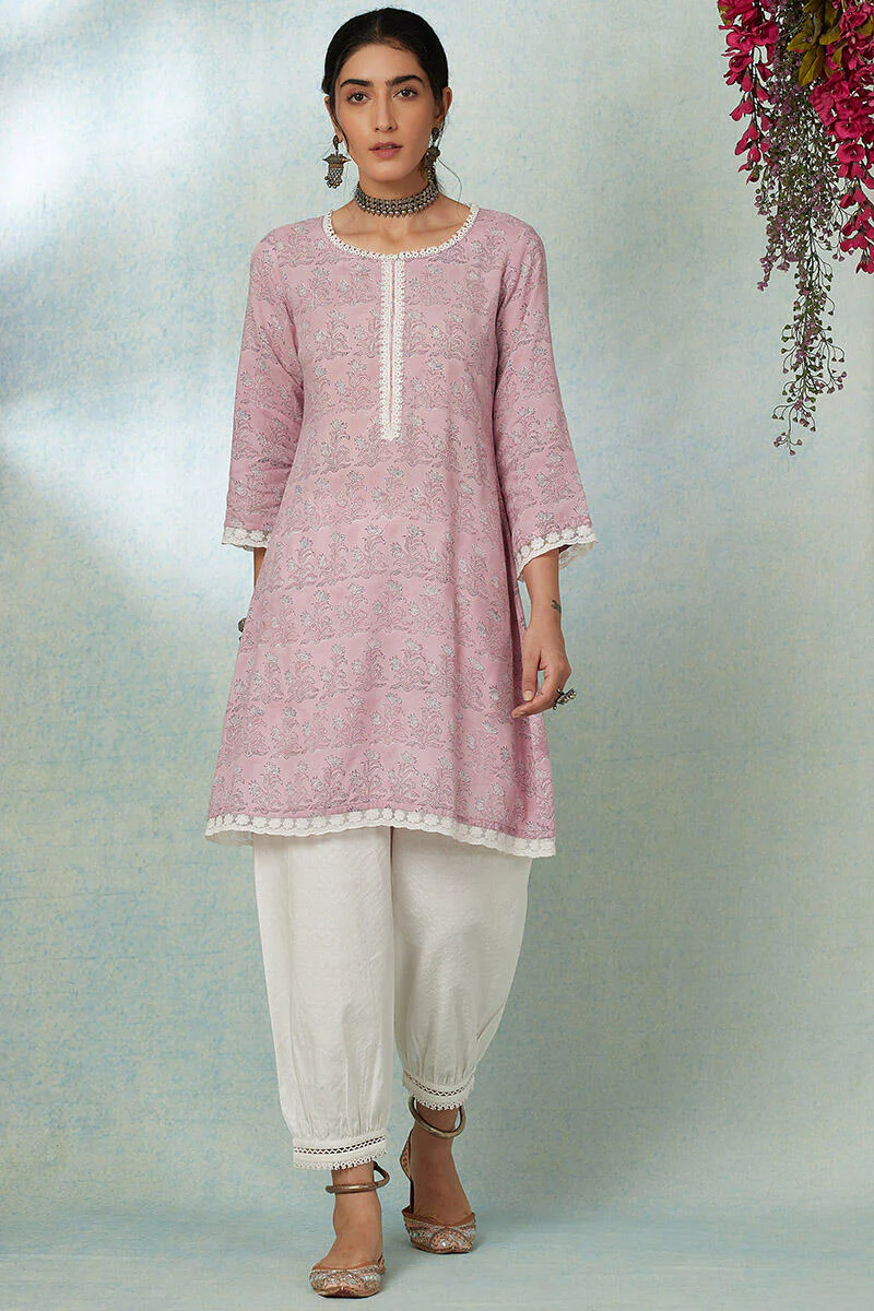 Nusrat Jahan Mahin Lace Short Kurta - Image 2