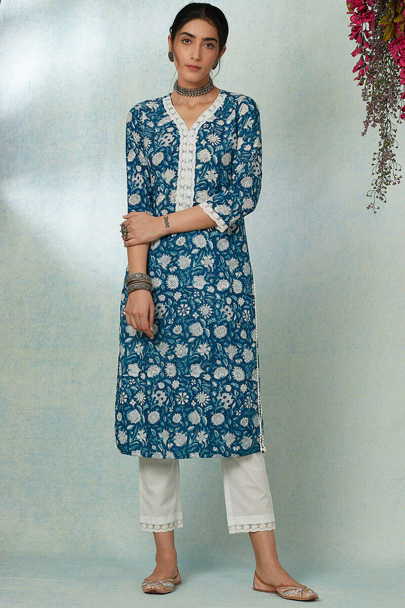Nusrat Jahan Zareena Lace Kurta - Image 2