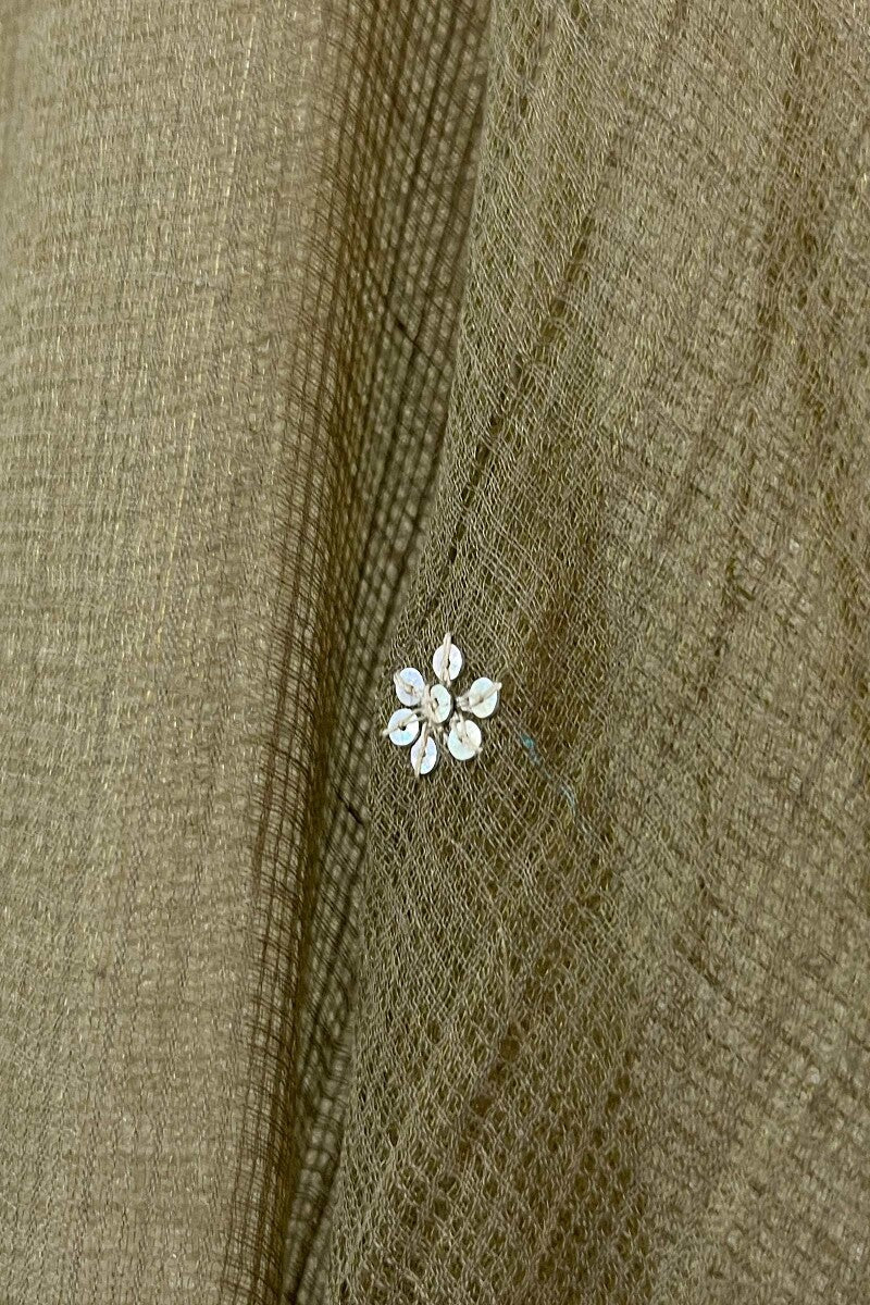 Olive Green Embroidered Dupatta - Image 3