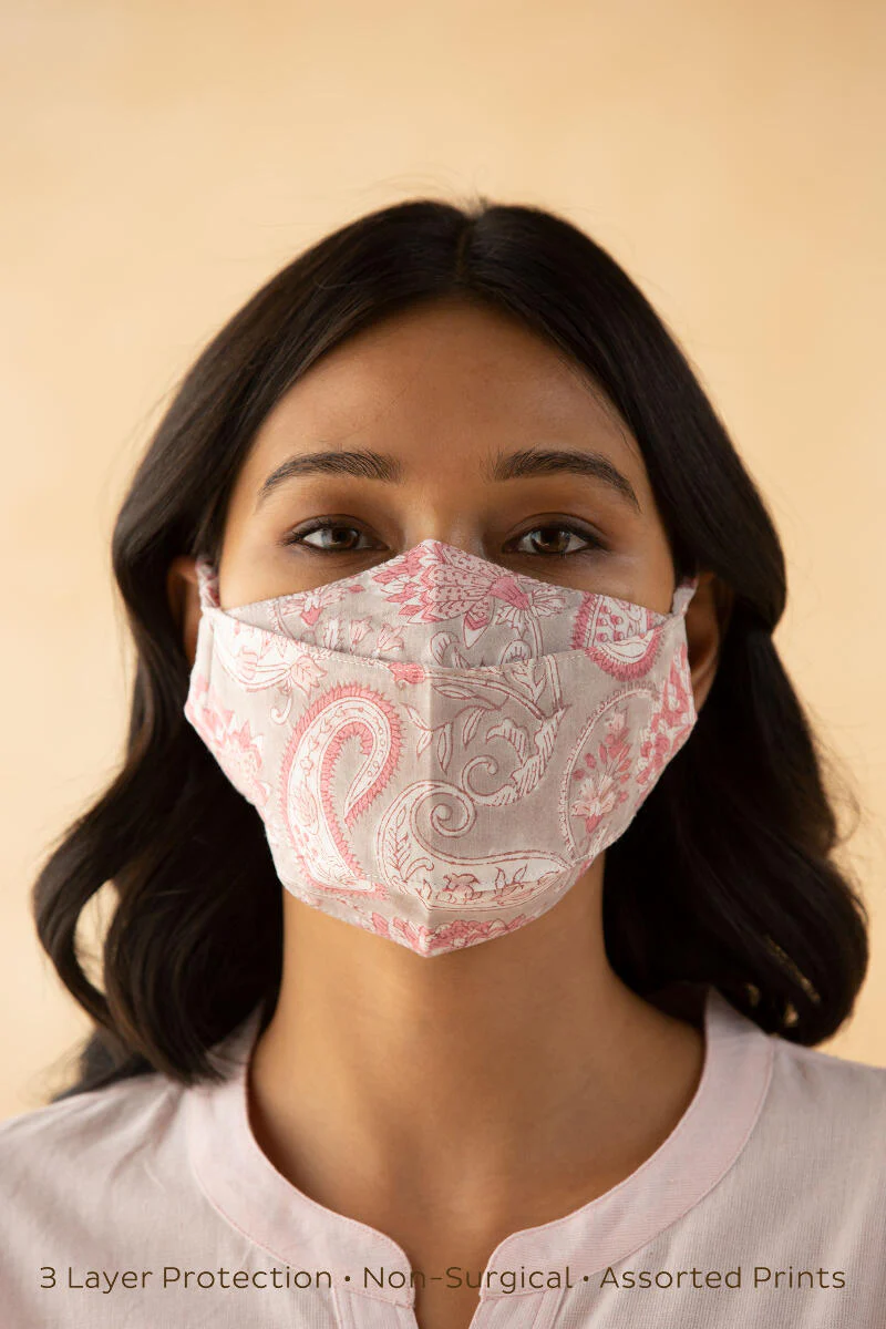 Pack of 3: Block-Printed Face Maskhello - Image 2