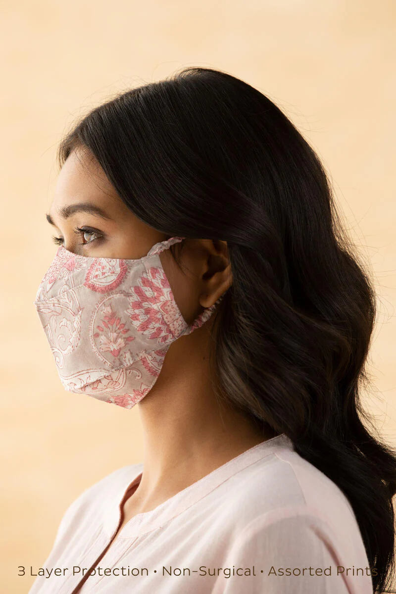 Pack of 3: Block-Printed Face Masks - Image 4