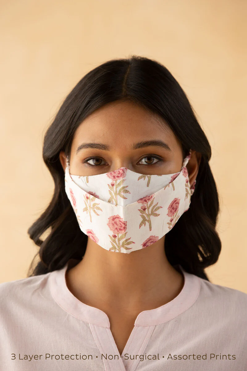Pack of 5: Block-Printed Face Masks - Image 2