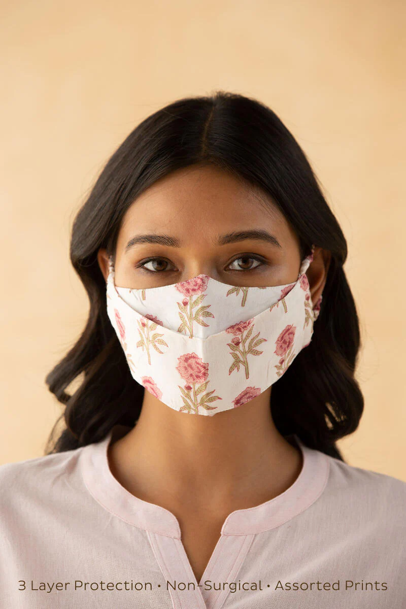 Pack of 5: Block-Printed Face Maskshello123 - Image 2