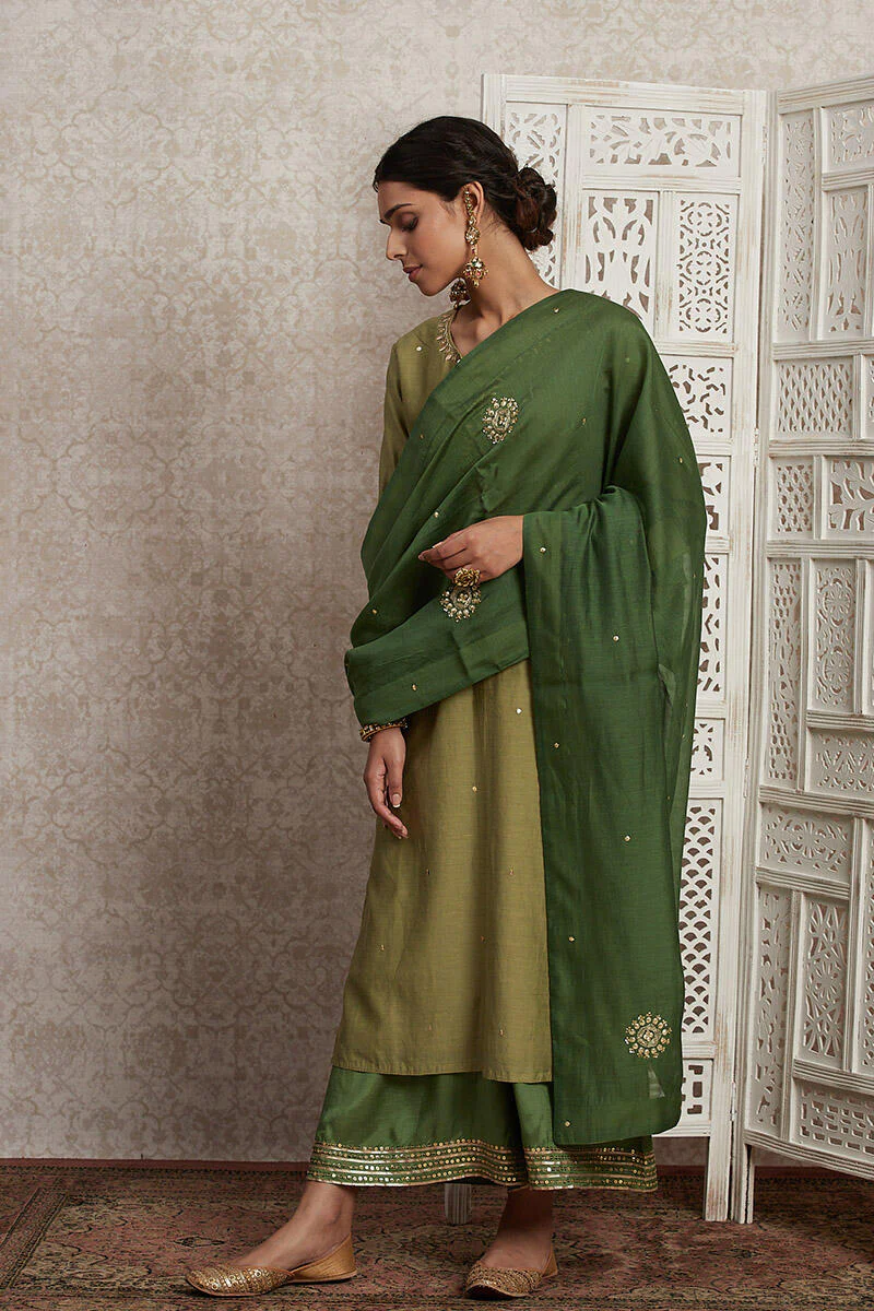 Parinaz Narjes Cotton Silk Dupatta - Image 2