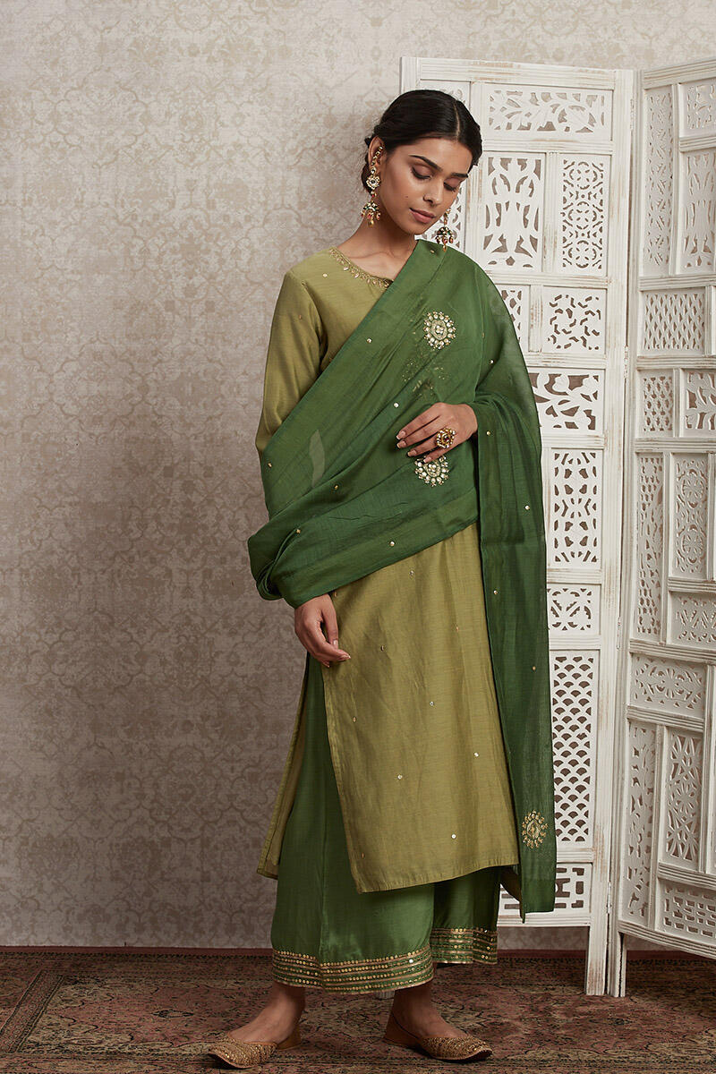 Parinaz Narjes Cotton Silk Dupatta - Image 3