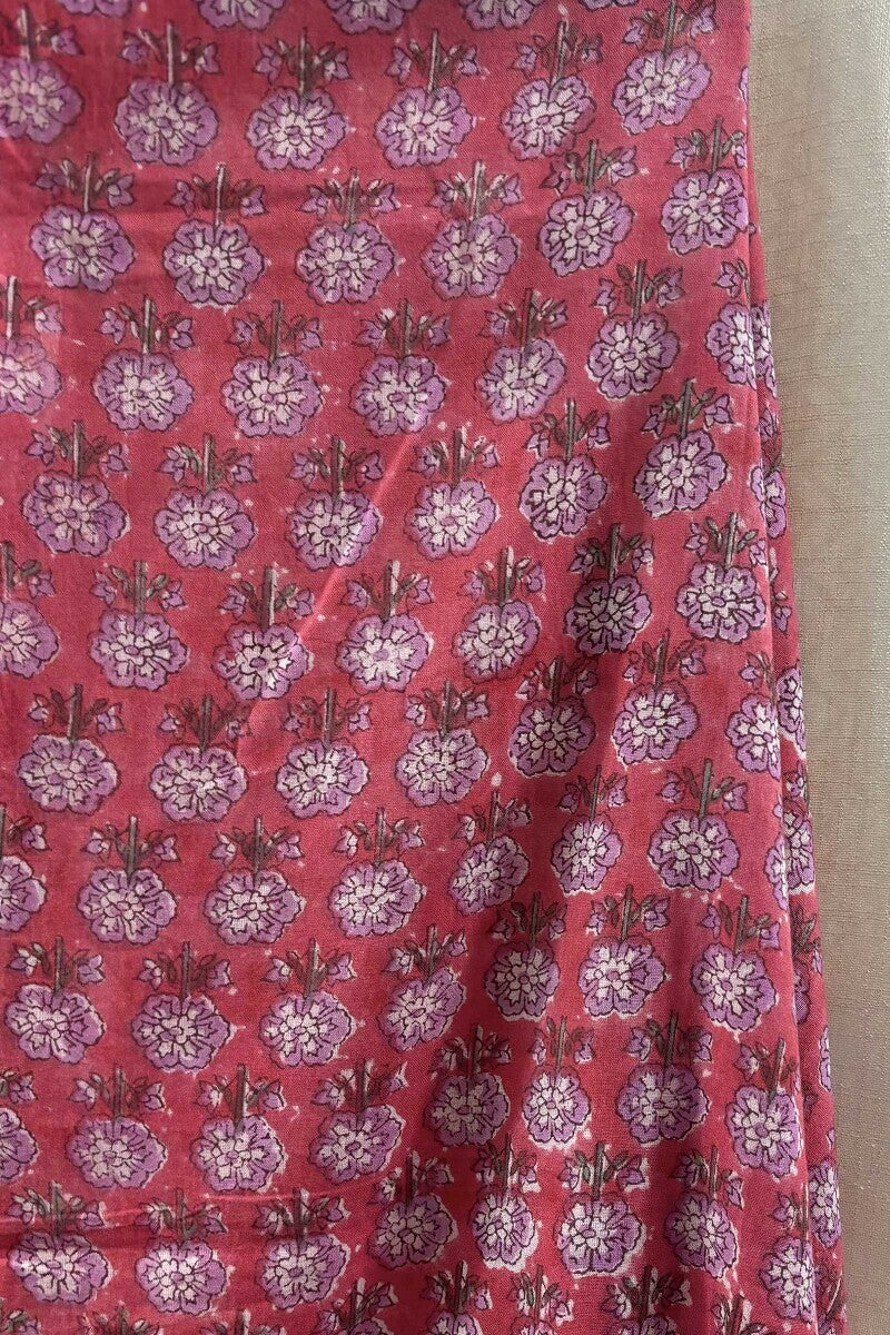 Pink Hand Block-Printed Dupatta - Image 3