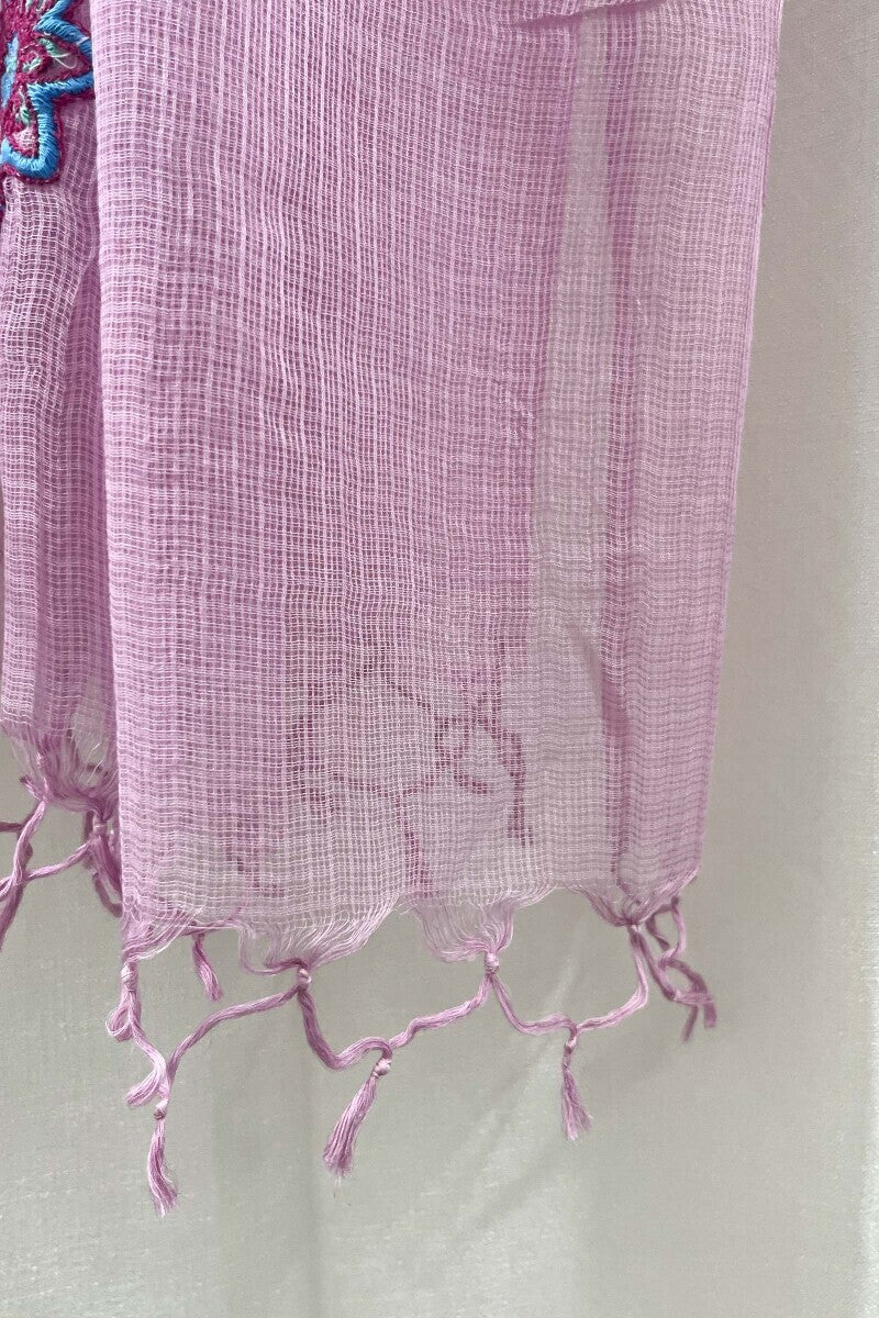 Pink Handcrafted Dupatta - Image 3