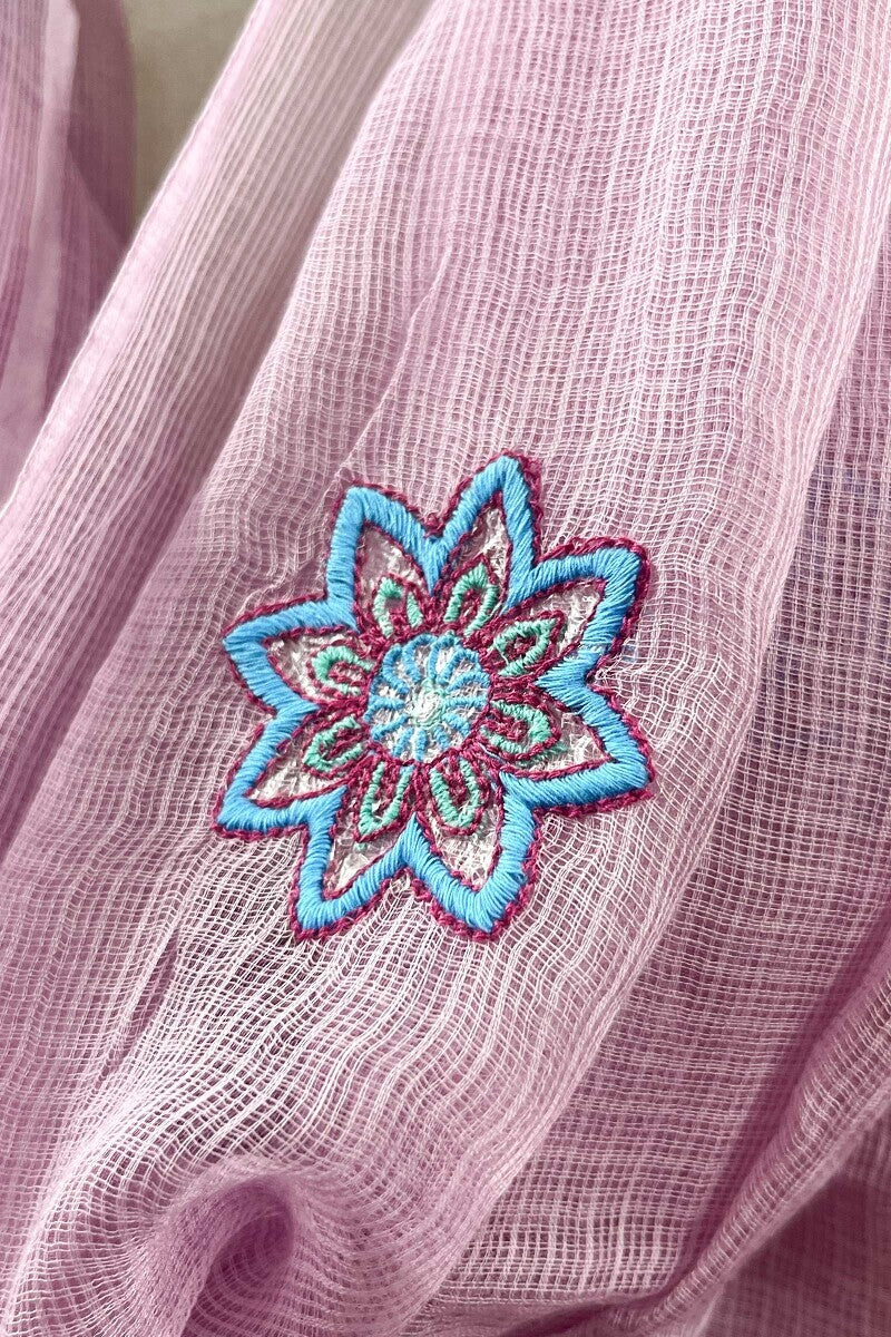 Pink Handcrafted Dupatta - Image 4
