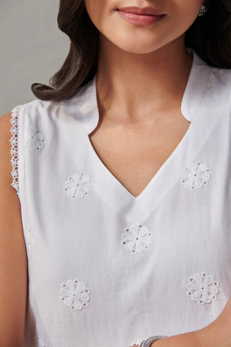 Raahat Maira White Schiffli Dress - Image 2