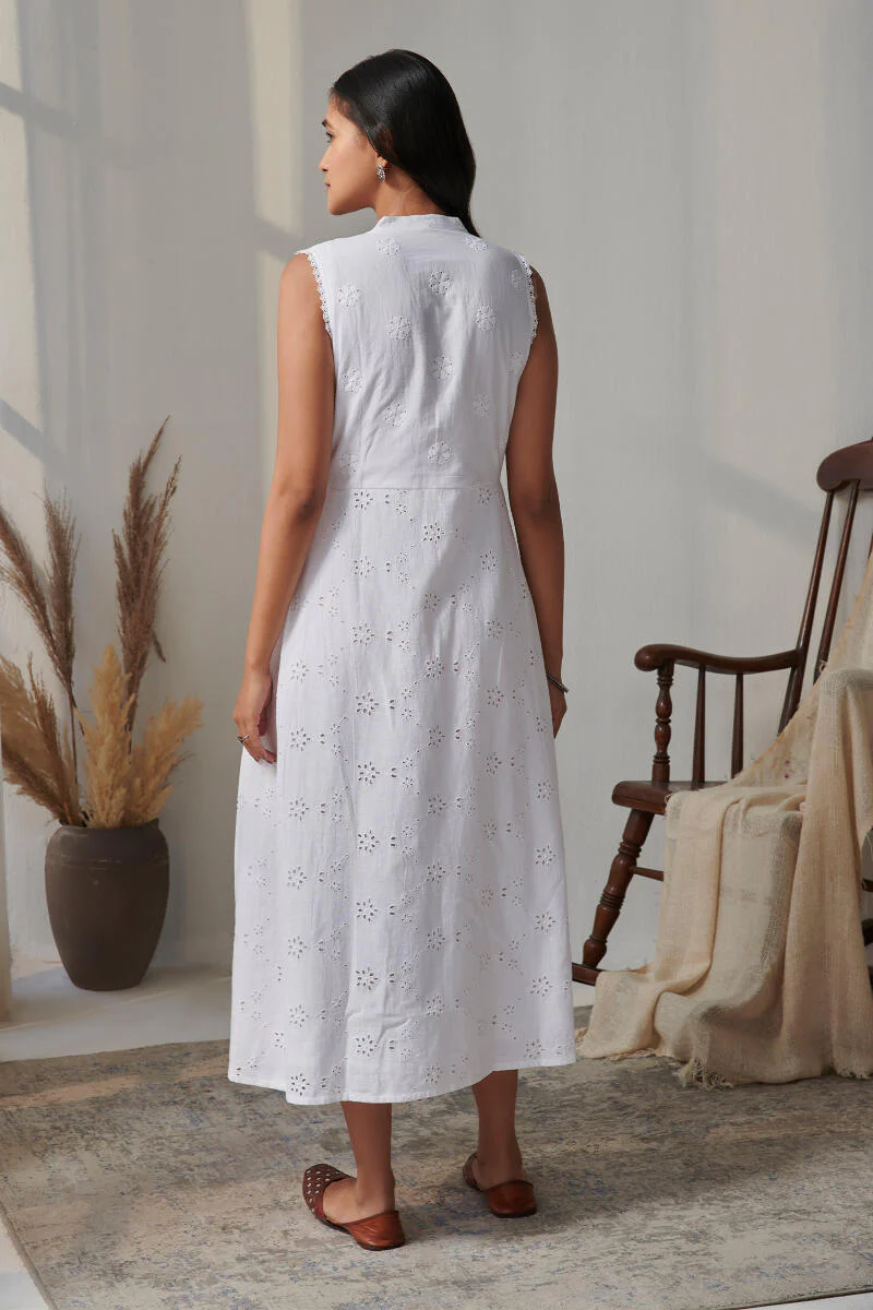 Raahat Maira White Schiffli Dress - Image 6