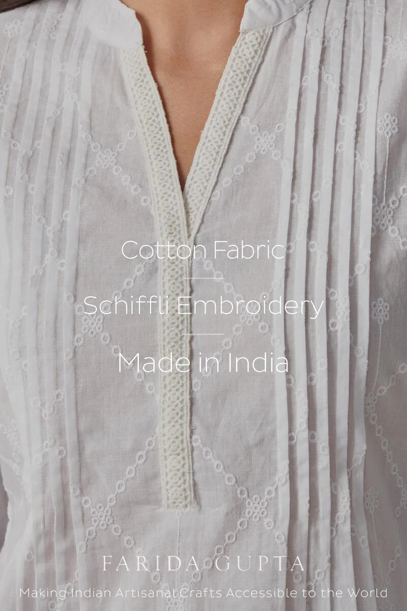 Raahat Maira White Schiffli Top - Image 7