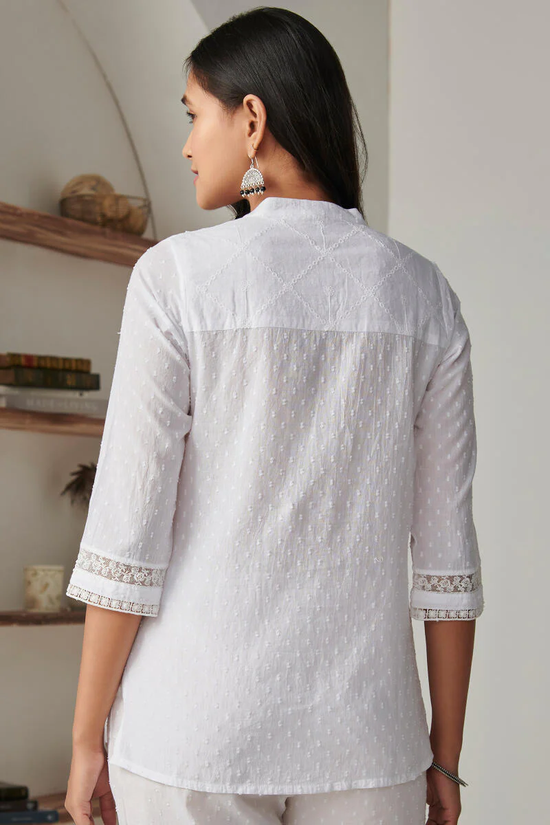 Raahat Raiza White Schiffli Top - Image 5