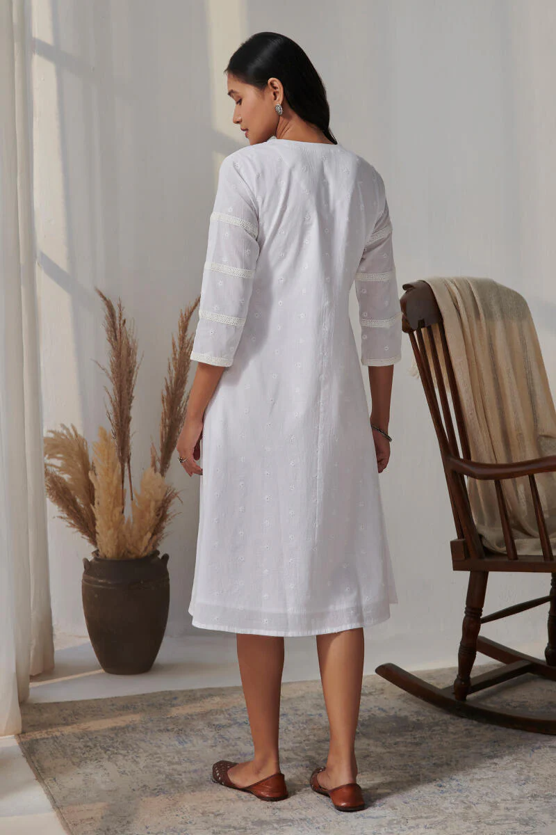 Raahat Ruhi White Schiffli Dress - Image 6