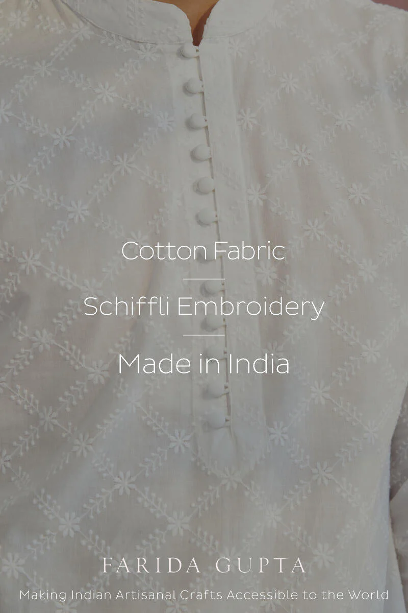 Raahat White Schiffli Kurta - Image 6