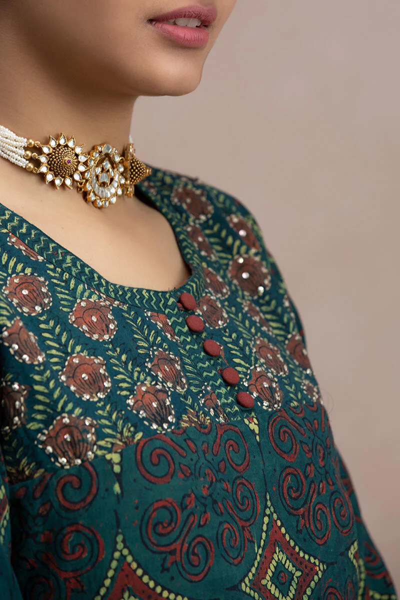 Rehnuma Nisha Ajrak Kurta - Image 2